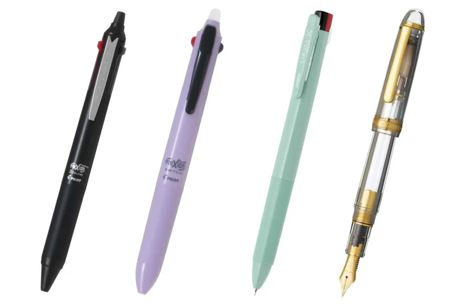 フリクション、サラサ、万年筆