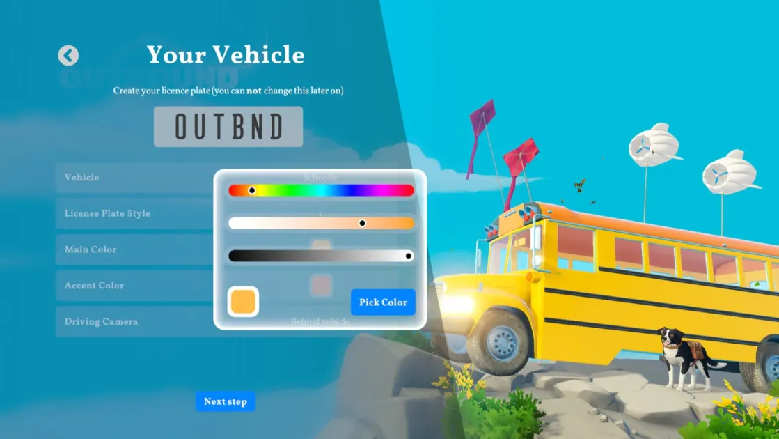 スクールバスカスタマイズ画面
