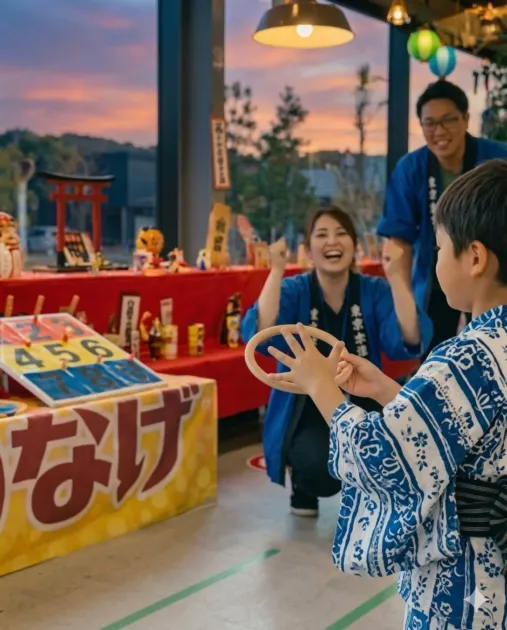 輪投げを楽しむ子どもたち