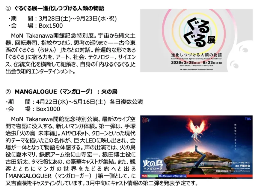 MoN Takanawaの開館記念プログラム