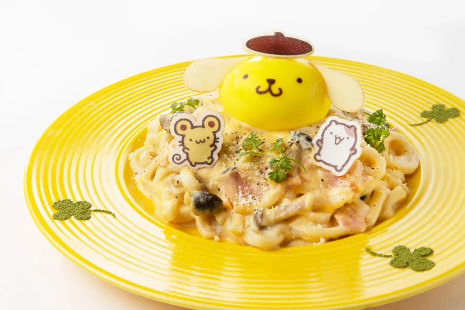 ポムポムプリンのカルボナーラうどん