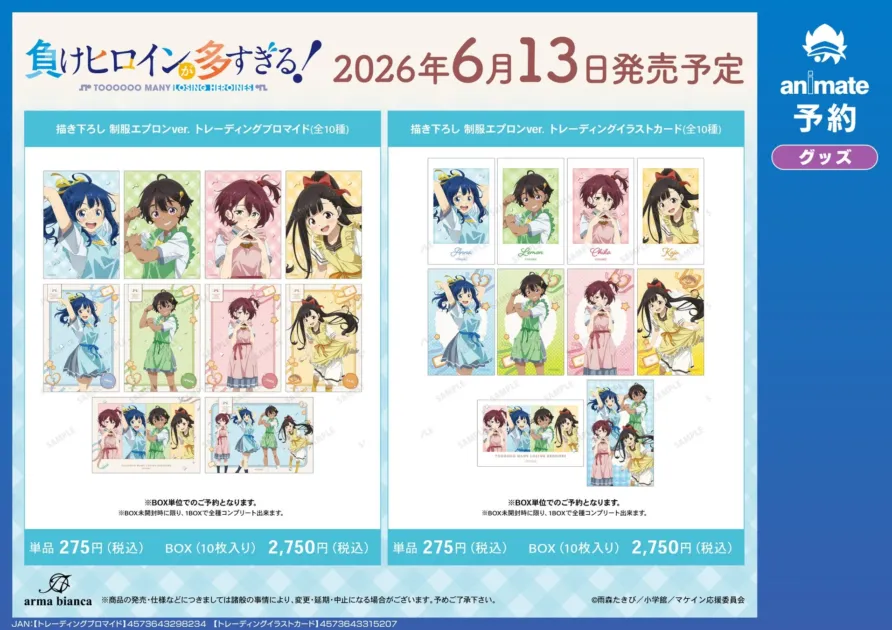 描き下ろし 制服エプロンver. トレーディングブロマイド・イラストカード