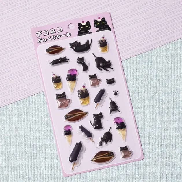 デコネコスイーツのぷっくりシール