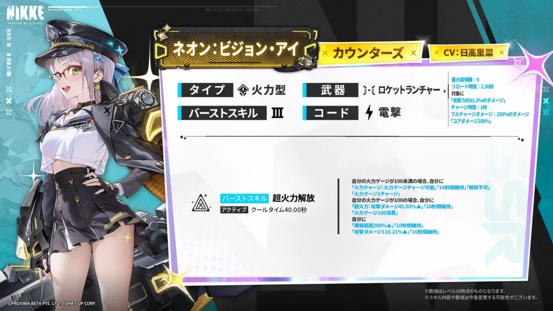 ネオン：ビジョン・アイのバーストスキル