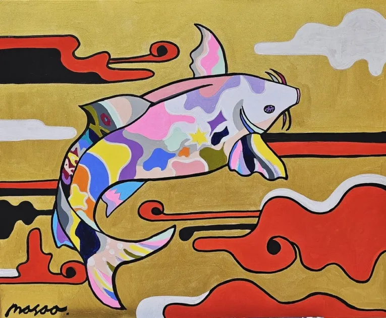 カラフルな鯉のポップアート