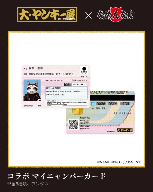 なめ猫 コラボ マイナンバーカード