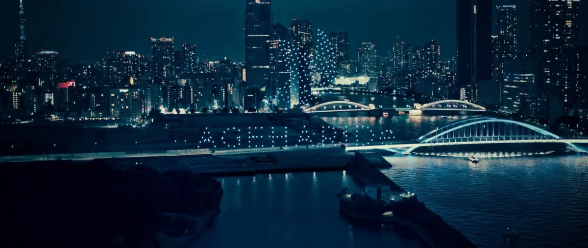 夜の都市の広大なパノラマ