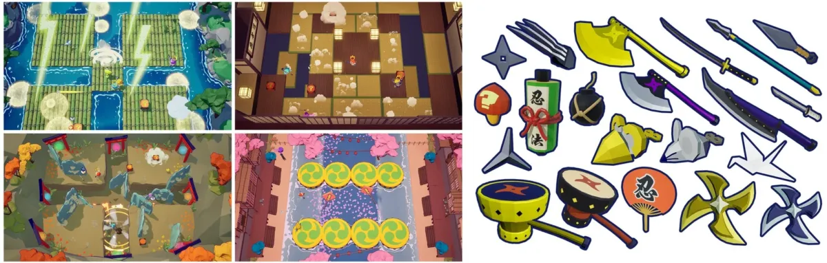 ゲームプレイと武器のイメージ