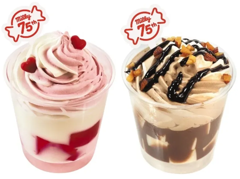 苺ミルキーパフェ／チョコミルキーパフェ