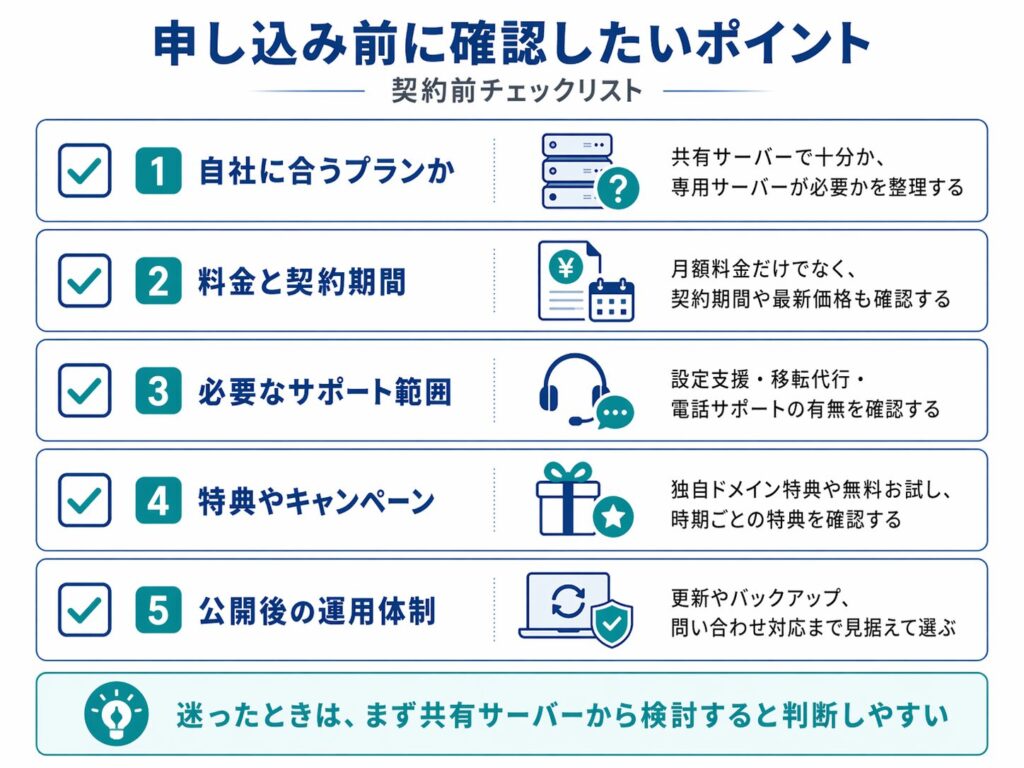 エックスサーバービジネス申し込み前チェックリスト
