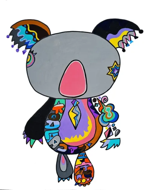 カラフルなコアラのポップアート