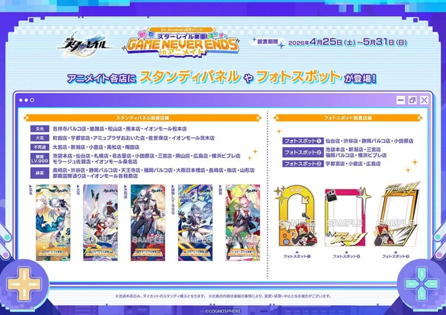 スタンディパネル・フォトスポット設置店舗一覧