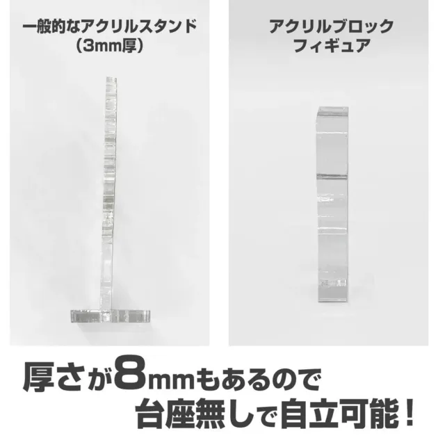 アクリルブロックフィギュアの自立イメージ