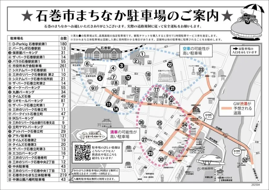 石巻まちなか駐車場のご案内