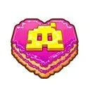 ハート型のピクセルアートケーキ