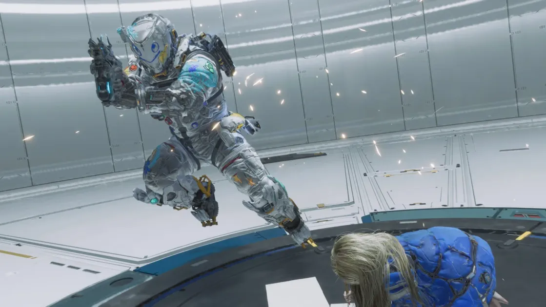 SF,アクション,戦闘,未来,兵士,宇宙服,サイバーパンク,キャラクター,ゲーム,3Dレンダリング,銃,爆発,室内