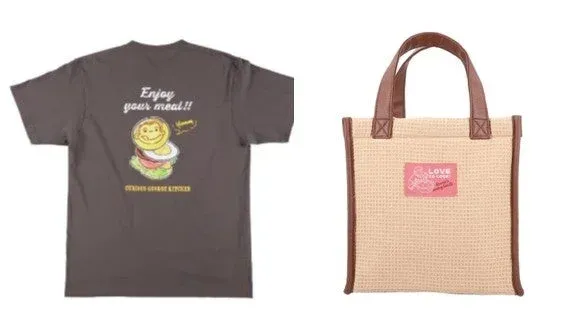 Tシャツ,トートバッグ,おさるのジョージ,キャラクターグッズ,ファッション,アパレル,バッグ,キッチン,ハンバーガー,コラボ,食事
