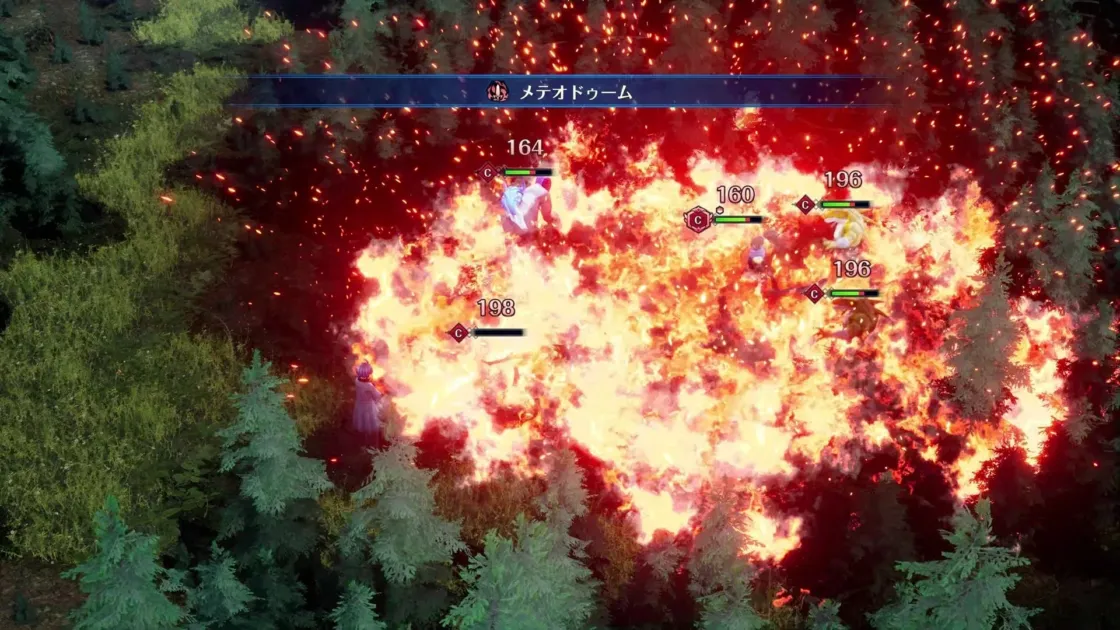 戦闘画面:魔法攻撃のエフェクト