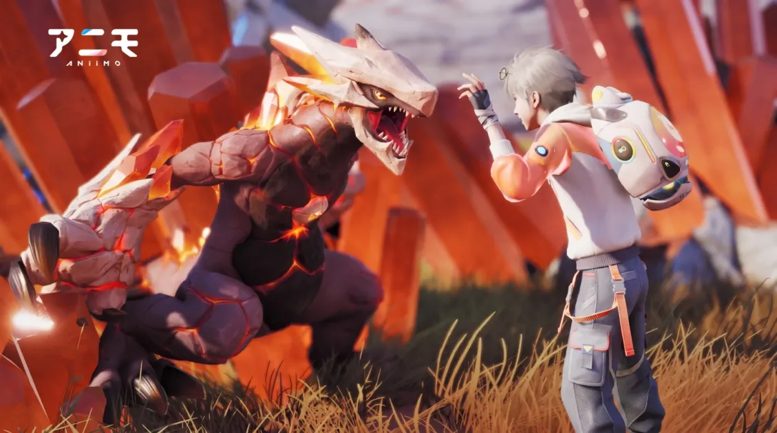 少年と巨大モンスター