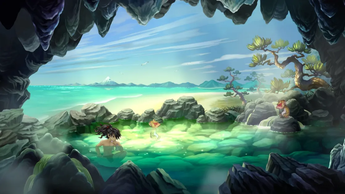 洞窟からの絶景
