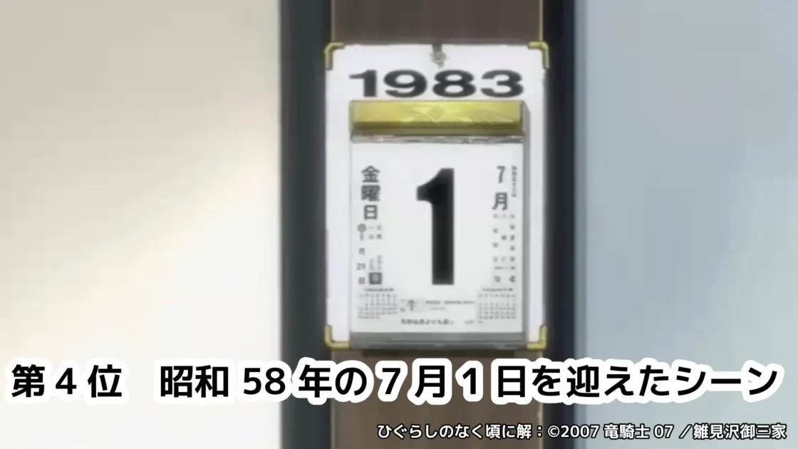 昭和58年の7月1日を迎えたシーン