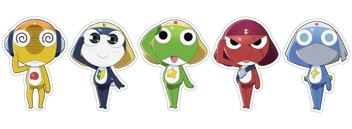ケロロ小隊が敬礼しているイラスト