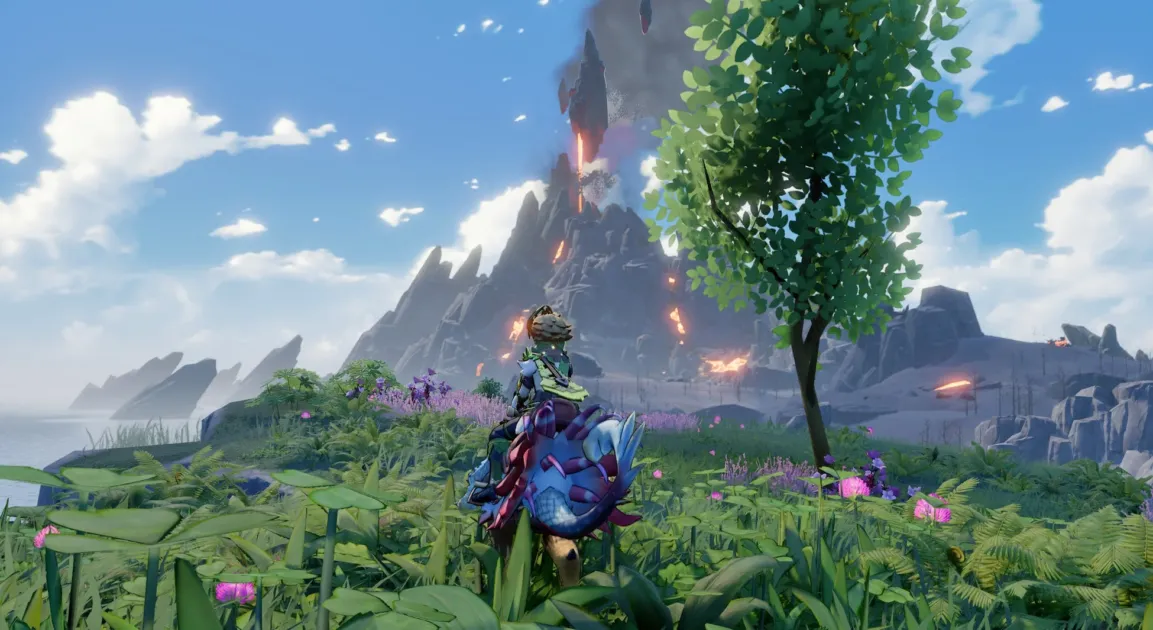 火山とモンスター