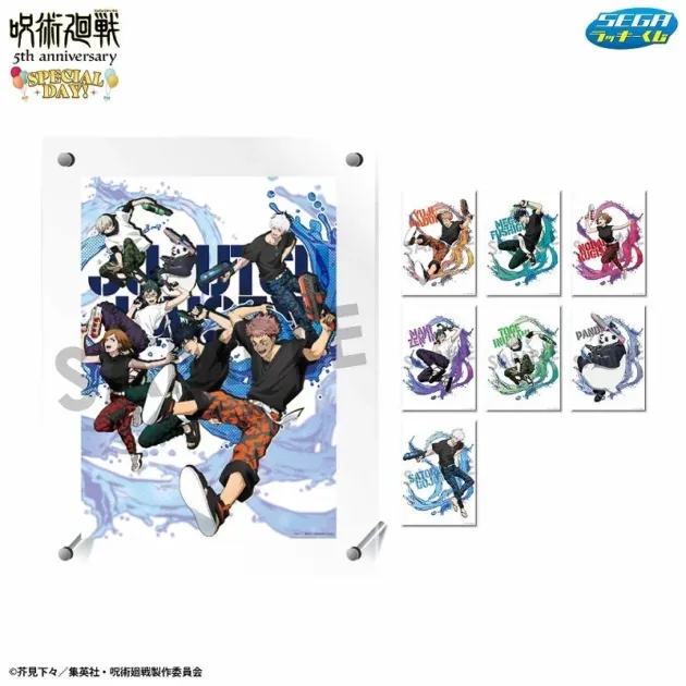 呪術廻戦 5th anniversary SPECIAL DAY! SEGA ラッキーくじ JUJUTSU KAISEN Yuji Itadori Megumi Fushiguro Nobara Kugisaki Maki Zenin Toge Inumaki Panda Satoru Gojo SAMPLE