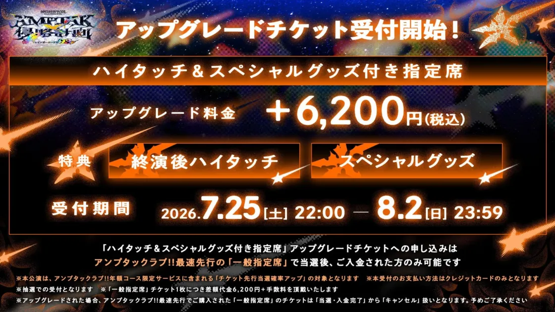 アップグレードチケット受付詳細