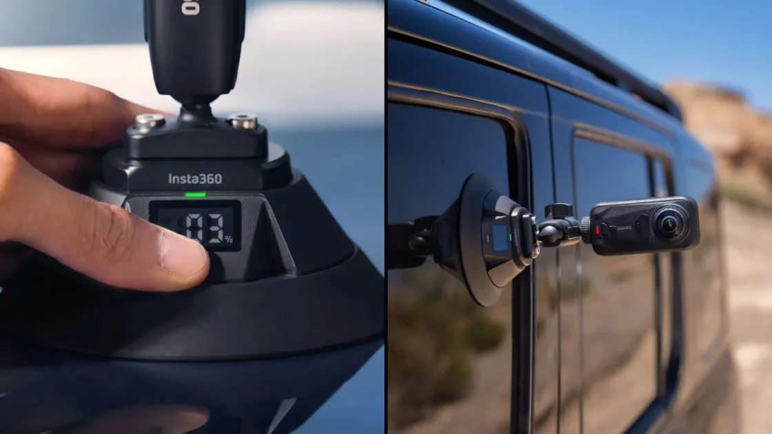 Insta360カメラを車載する様子