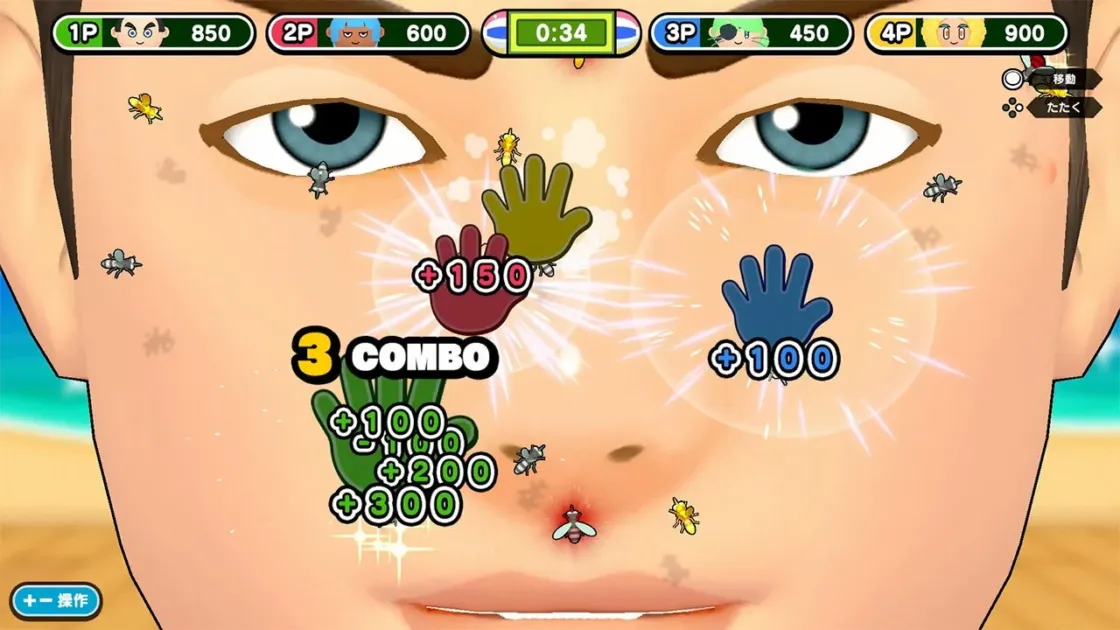 蚊たたきのミニゲーム画面