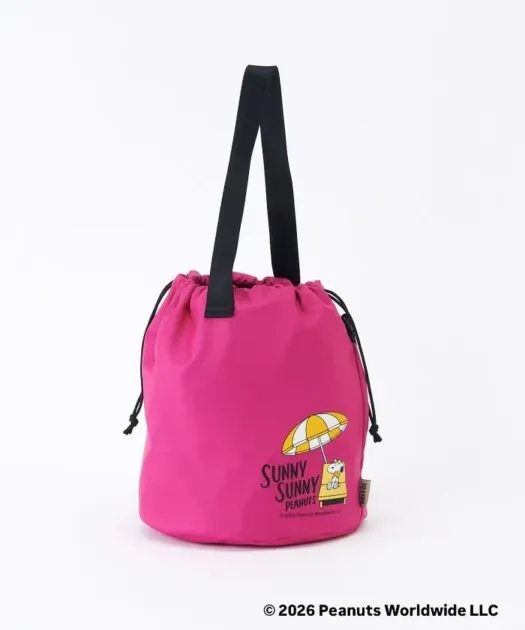 DRAWSTRING SHOULDER BAG PURPLE RED
