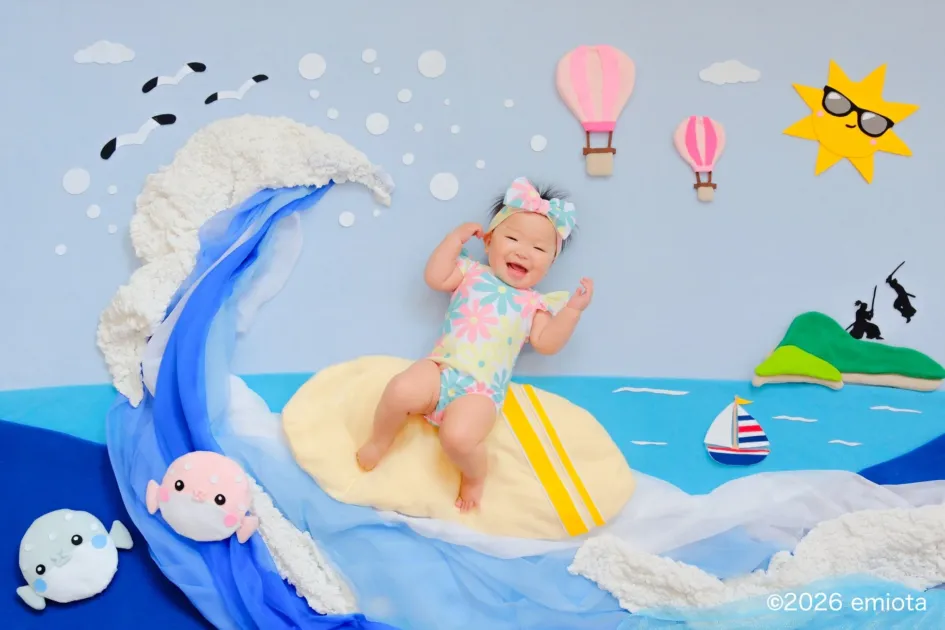 おひるねアートの赤ちゃん