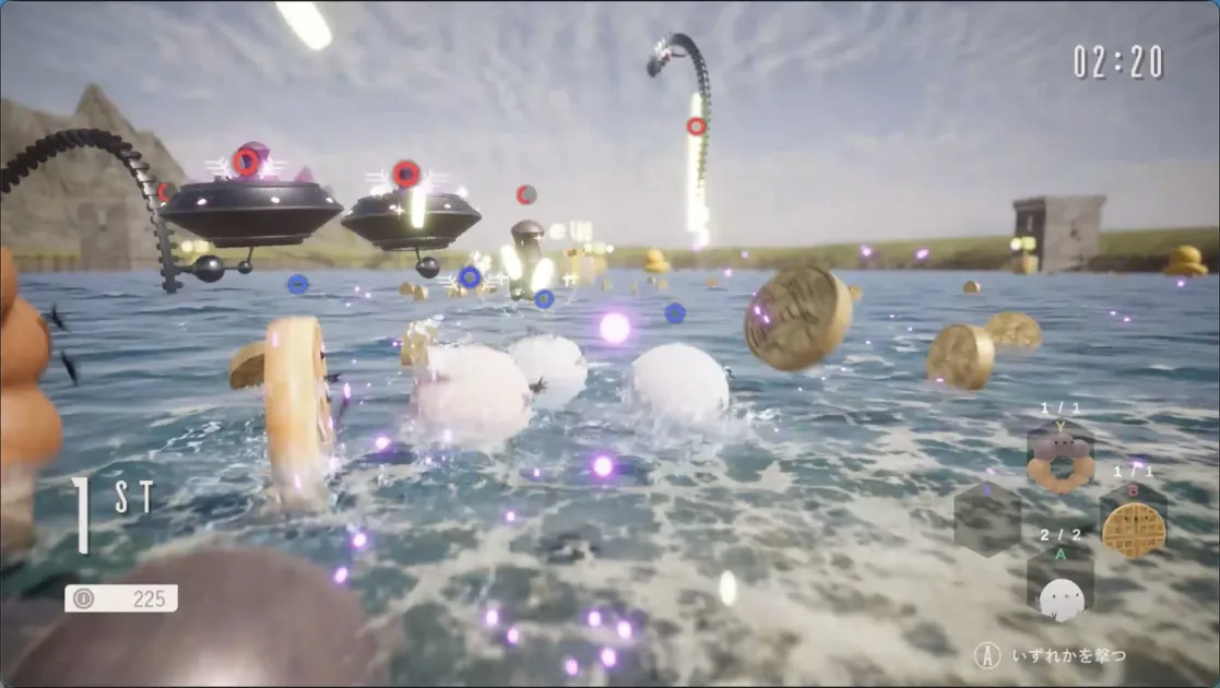 ゲーム,レース,水面,キャラクター,UFO,コイン,アイテム,ファンタジー,アクション,競争