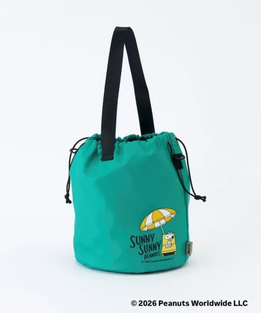DRAWSTRING SHOULDER BAG BLUE GREEN