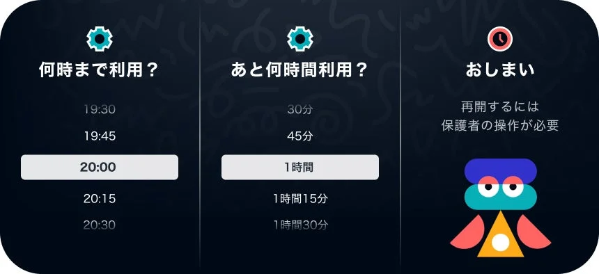 利用時間設定画面
