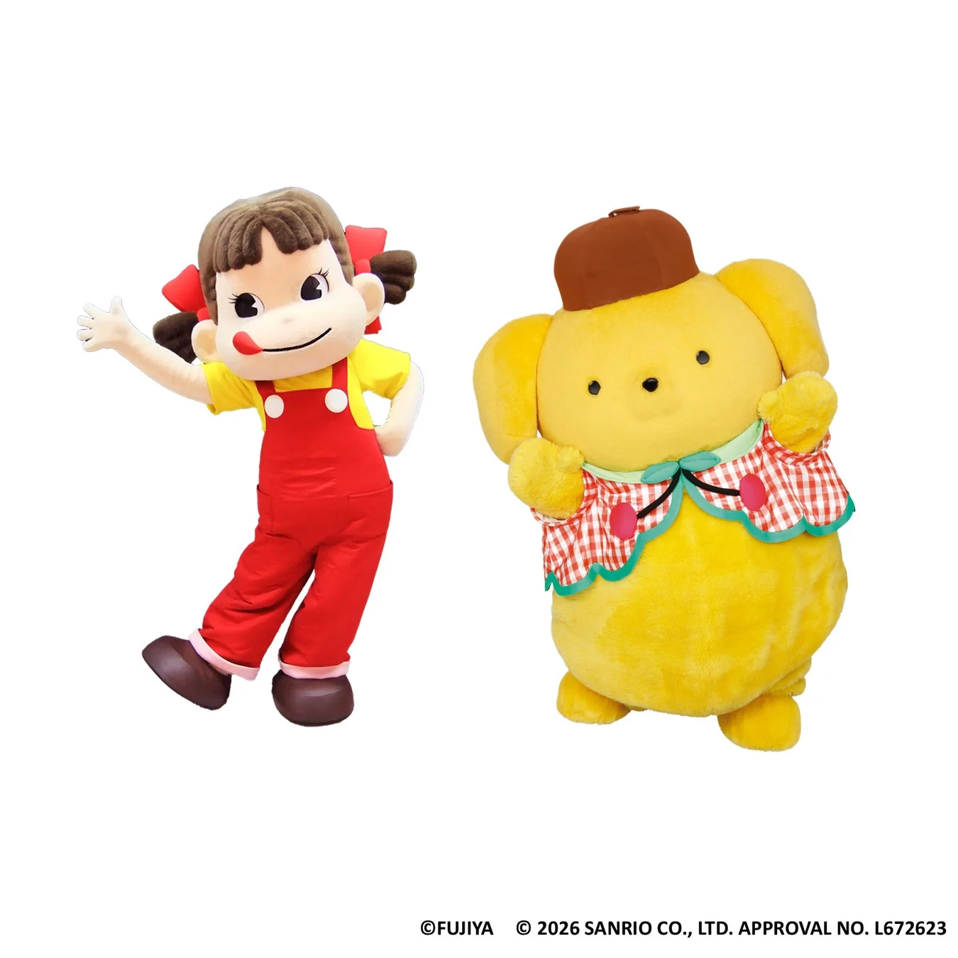 ペコちゃんとポムポムプリンのツーショット