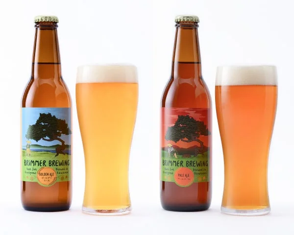 ブリマーブルーイングのビール瓶とグラス