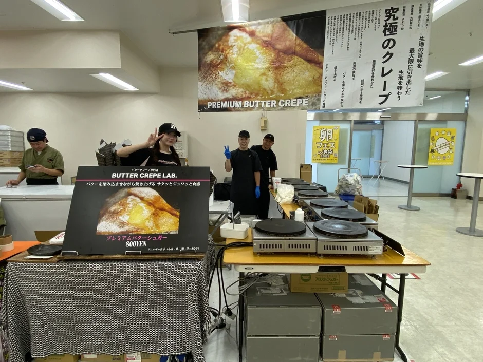 クレープ専門店のブース