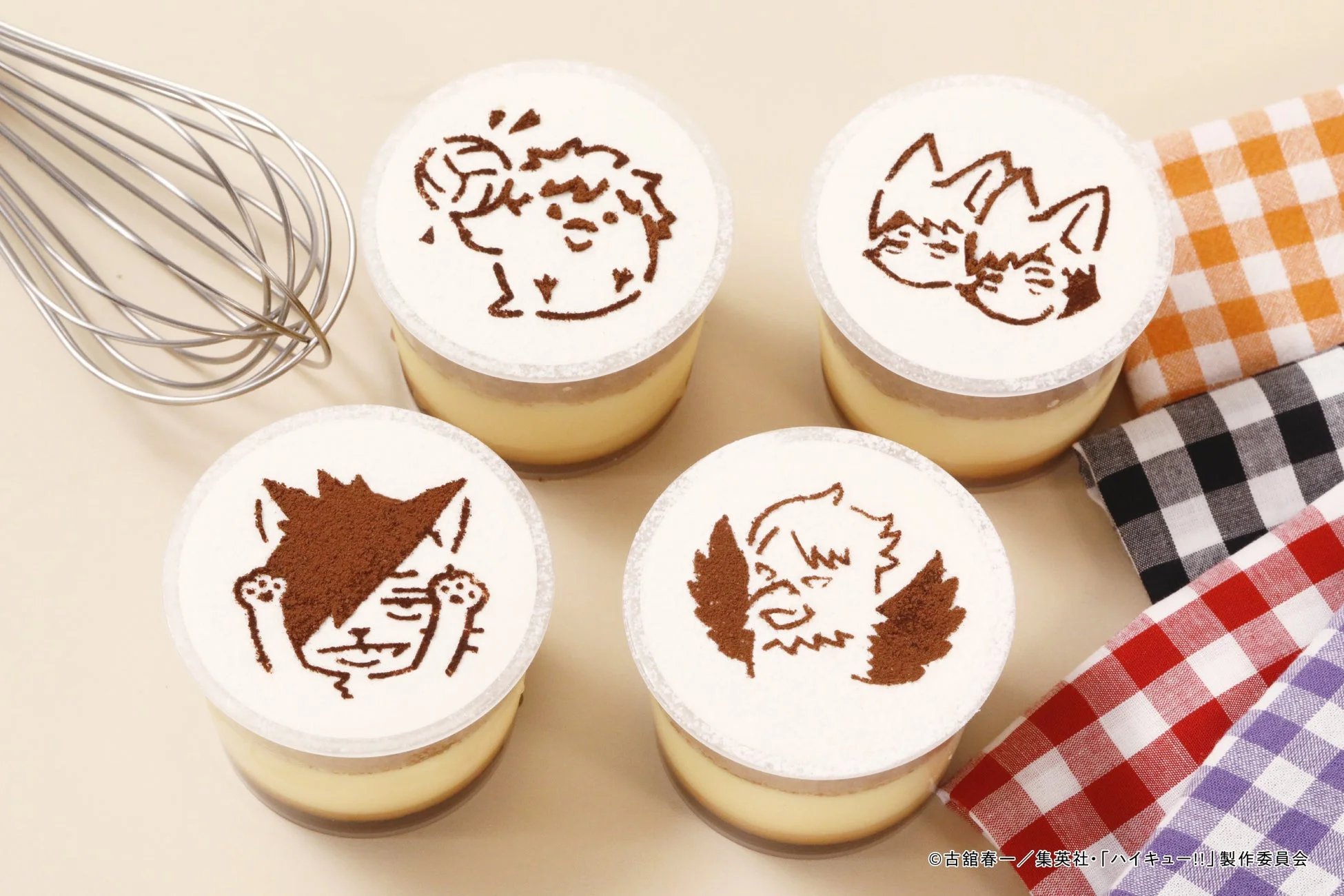 「ハイキュー!!」キャラクターが飾られたプリン