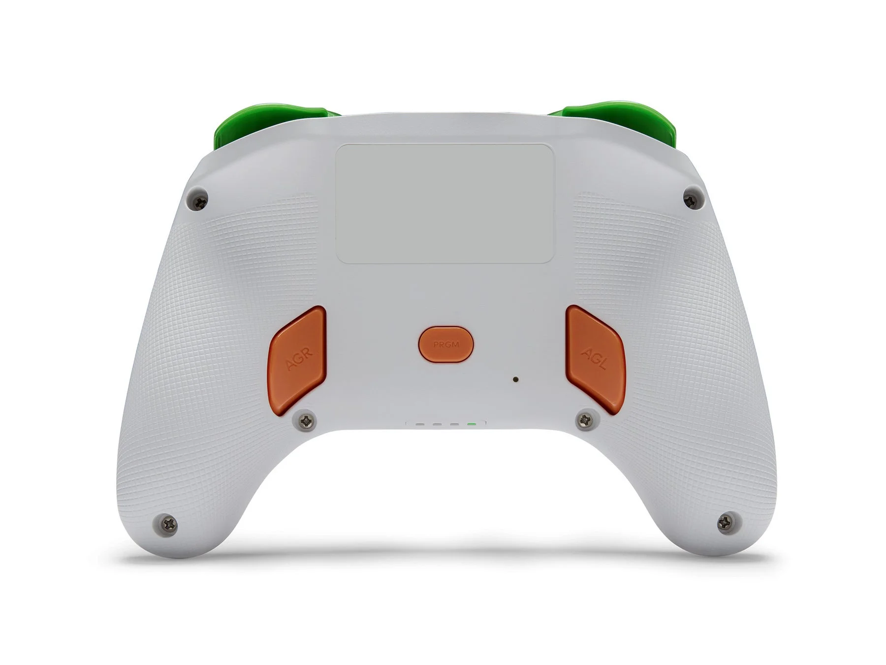 白いゲームコントローラーの背面
