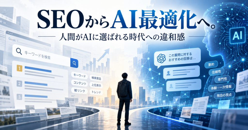 SEOからAI最適化へ。人間がAIに選ばれるために努力する時代への違和感